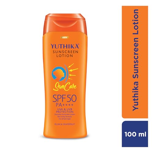 Image of Yuthika Sunscreen Lotion SPF 50 PA+++ 100ml | High Protection, Non-Greasy Formula, UVA & UVB Protection for all Skin Types (Pack of 1)
