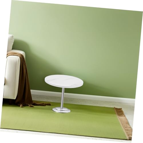 Plateau de table ronde 40 cm blanc marbre pour table basse simple - 8