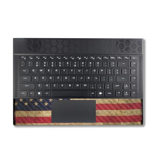 Image of MightySkins Carbon Fiber Skin Compatible with Alienware X14 R2 (2023) Full Wrap Kit - Vintage Flag | Protective, Durable Textured Carbon Fiber Finish | Easy to Apply & Change Styles | Made in The USA