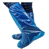 Zhbro YI 20 Stück Einmalige Dicke Stiefel- & Schuhüberzüge 48 cm Höhe Wasserdicht Rutschfest Blau