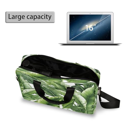 Maletín para laptop 15.6-16" verde con hojas tropicales miniatura 5