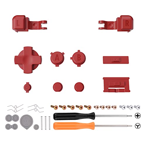 Image of eXtremeRate Monster Red Custom Full Set Buttons for Gameboy Advance SP, Replacement A B L R Button Power On Off Volume Button D-pad Key for GBA SP Console - Console NOT Included
