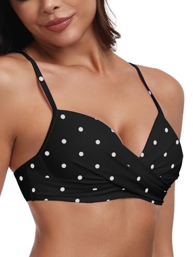 Ocean Blues Women's Push Up Molded Cup Bikini Top with Twist Front, Underwire, Cross Back4