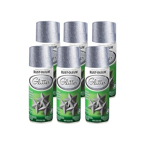 Image of Rust-Oleum 301814-6PK Specialty Glitter Spray Paint, 10.25 Oz, Silver, 6 Pack