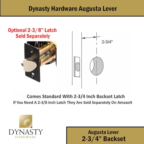 Dynasty Hardware Classroom Door Lock Keyed Lever Lockset, ADA Compliant, Grade 2 Heavy Duty Locking Handle for School, Classroom or Educational Facility, Flat Black Finish, Model AUG-03-US19 by Dynasty Hardware - Image 5