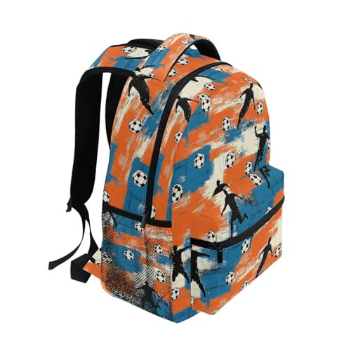 Football Ball Oil Painting Backpack for School Boys Girls Adults Kids Bookbag Laptop Bag 18L2