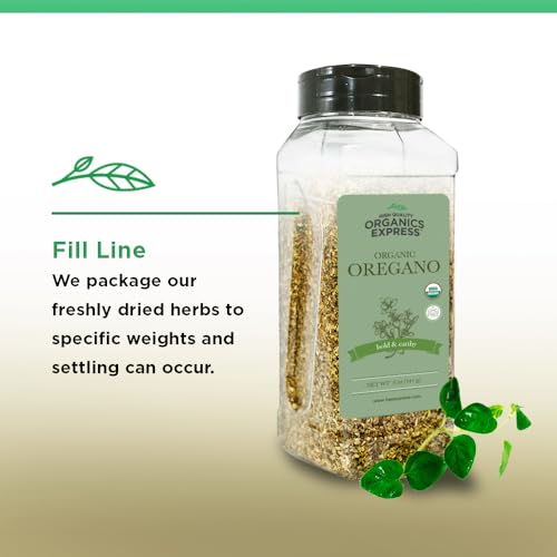 HQOExpress Organic Oregano Medium Cut – Dried and Ground Oregano Leaves – Spicy Sweet and Aromatic Seasoning for Soups, Sauces, Dressings and Salads - Non GMO, Vegan, Kosher, USDA Certified Organic - 5 oz. Chef Jar - Thumbnail 5
