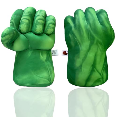 Luvas de Boxe para Crianças, Gigantes Peluche Suave Luvas com Cabo Incorporado Tamanho Universal para Crianças e Adultos, Cosplay Fantasia Luvas Presente para Aniversário Natal Halloween (1 Par Verde)