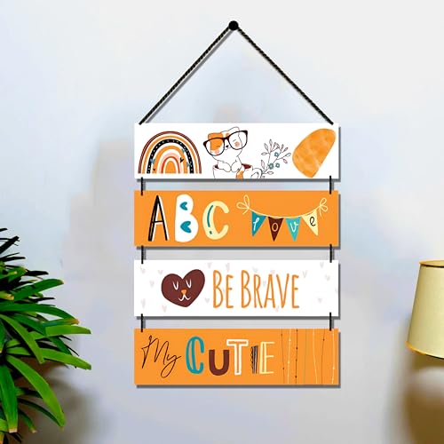 Image of Expleasia, Exuberant & Luxury Decor Decorative Wall Hanging Wooden Art Decoration Item for Home Office Living Room Bedroom Decoration Items Motivational quotes decor Gift Items (Be Brave)