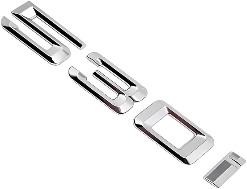 530i エンブレム デカール 車 数字 文字 デカール メッキバッジ 3D メタルスタイル フィット 530i アクセサリー シル