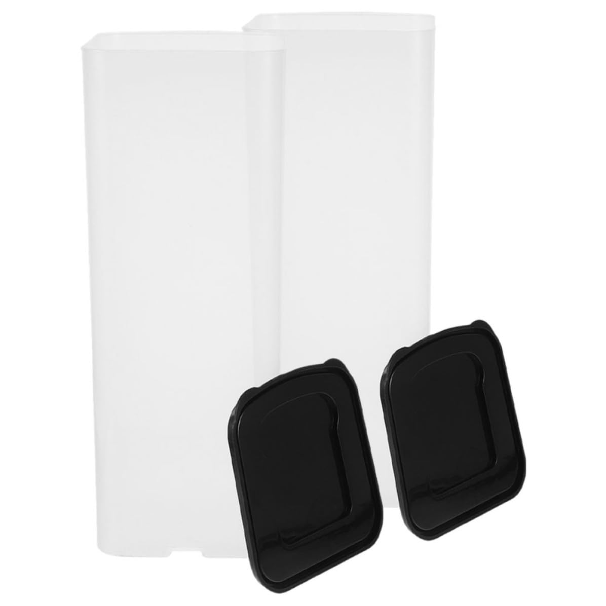 2 Piezas Caja de Pan de Plástico Negro Diseño Sellado y Elegante