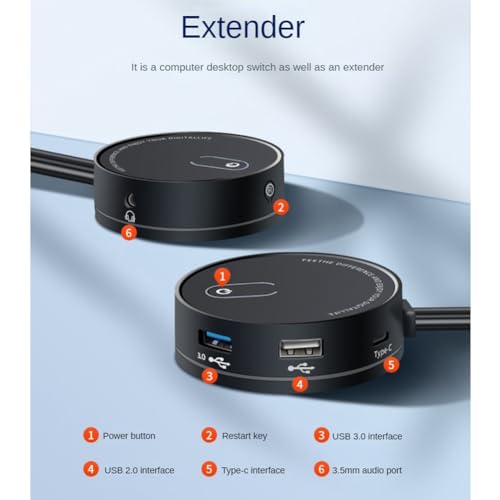 Interruptor de computadora de escritorio con botón de alimentación externa y USB 3.0 universal 7