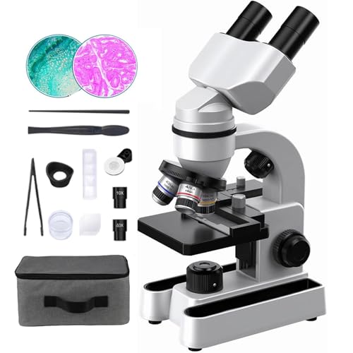 Microscopio Binoculare - Ingrandimento 40-1600x, Microscopio Biologico Educativo Binoculare Composto