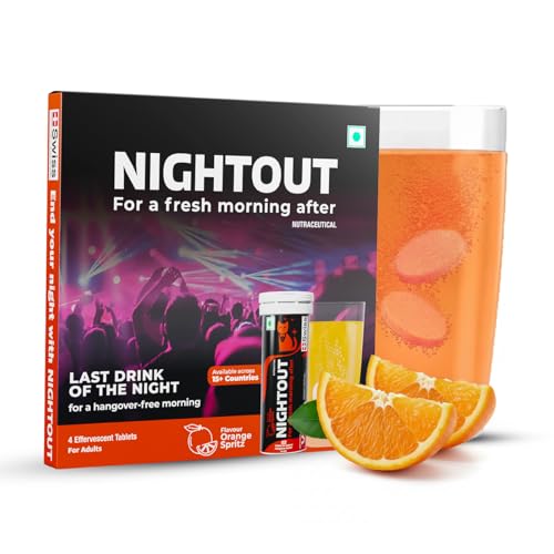 Image of Fast&Up NightOut | 4 Effervescent tabs | Instant Hangover Relief | Helps detoxify liver | Rapid hydration & energy | Helps prevent Hangover | Zero sugar | Orange Flavour