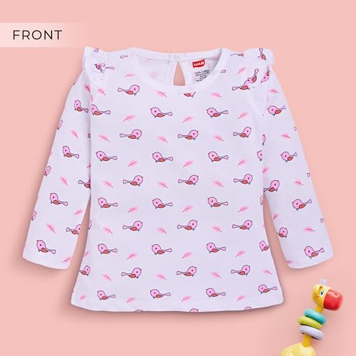 Image of LuvLap Baby Girls 100% Cotton Full Sleeve Girls Top, Pack of 02