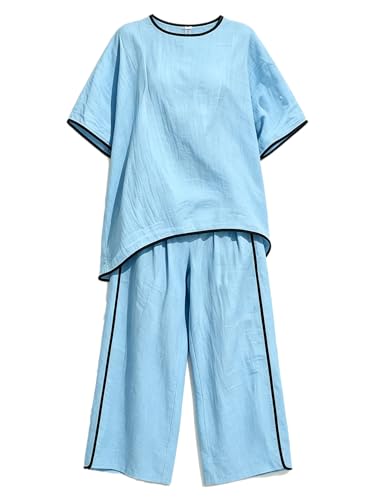 Ensemble deux pièces femme pantalon large et haut oversize pour le bureau et la maison