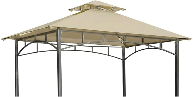 Garden Winds Reinforced Replacement Canopy Top Cover Compatible with The L-GG001PST-F, A111000500 LED Lighted Grill Gazebo - Classic Sand, RipLock 350