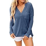 Blusen Damen Vintage Clothes Leinenbluse Weiß WeißEs Oberteil HolzfäLlerhemd Damen Spitzenbluse Weiß RüSchenblusen Schwarzes T Shirt Langarmshirt MäDchen 128 Shirt Damen(Blau-b,M)