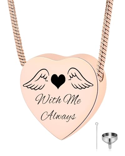 Collier urne cœur en acier inoxydable pour cendres et souvenir