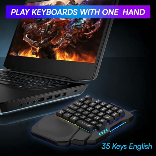 Image of Mobile Game Mini Gaming Keyboard | One Handed Portable Mini Gamer Keypad for Game Controller for Gamer (Gaming Keyboard)