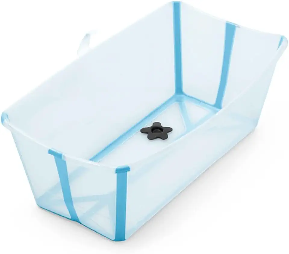 Banheira Flexível Transparente Plug Térmico Stokke (Oceano Azul, 80cm)