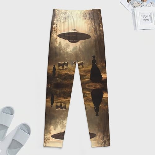 Aliens Martian Flying Saucer Abductin Men's Pajama Bottoms Sleep Lounge Soft Comfy Pants Sleepwear4