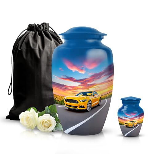 Image of Car Urn Cremation Keepsakes for Ashes 1 Large & 1 Small | Decorative Urns, Small Keepsake Urns