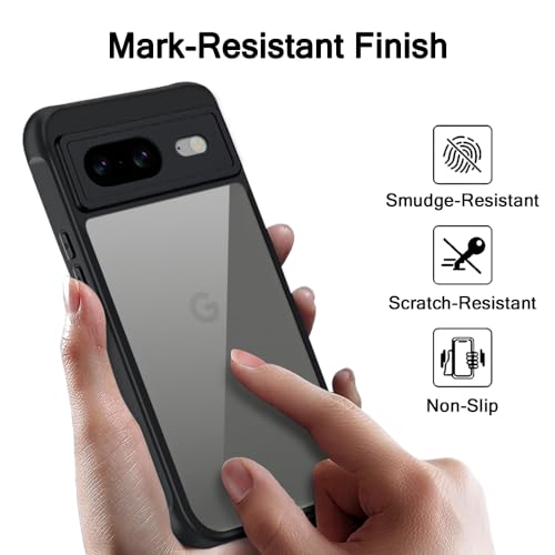 Image of TheGiftKart Hybrid Matte Frosted Translucent Back Cover Case for Google Pixel 8 | Shockproof Design | Camera Protection Module | Hard Back Cover Case for Google Pixel 8 (PC & TPU, Frost Black)