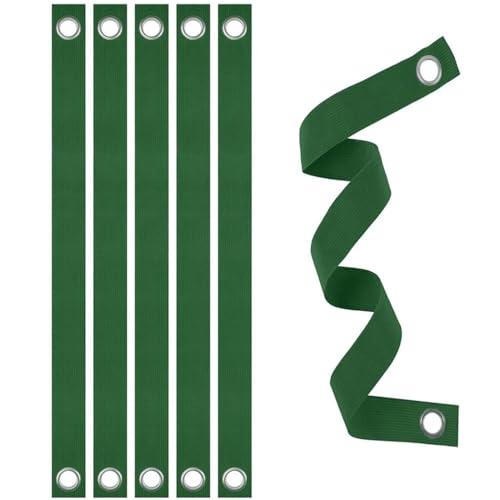 Paquete de 6 correas de árbol de 40 x 3,8 cm, correas de soporte para árbol con ojales resistentes, cinturón de unión verde para plantas de crecimiento saludable, ideal para jardín, patio y bosque