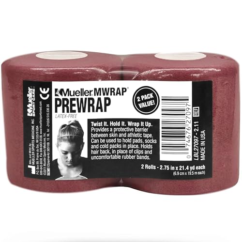 Image of Mueller Sports Medicine MWrap, Pre Wrap, Athletic Tape Underwrap for Sports, Hair, Ankles, Wrist, Hands and Knees, Water-Resistant, Latex Free, 2.75 inch x 21.4 Yards Per Roll, 2 Rolls
