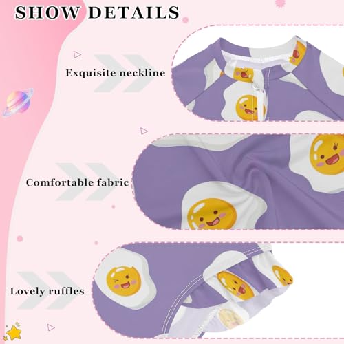 Kawaii Fried Eggs Girls Long Sleeve Swimsuit UPF 50+ Rashguard Swimwear One Piece Bathing Suit for 3-12 212190933