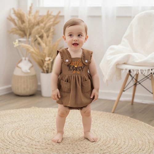 Baby Girl Thanksgiving Outfits Sleeveless Letter Embroidery Tank Tops + Shorts Set Infant Turkey Clothes3