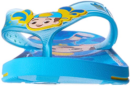 Chinelo Luccas Neto Super Flop Meninos Azul/Azul/Amarelo 33/34