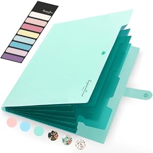 Sooez Niedlicher 5-Taschen Aktenordner Minzgrün