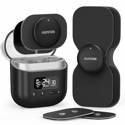 AUVON Wireless 24 Modes TENS Unit Muscle Stimulator for Pain Relief, Smart Rechargeable TENS Machine...