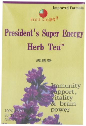 Health King Presidnt Super Energy Herb Tea, Teabags, 20 Count Box