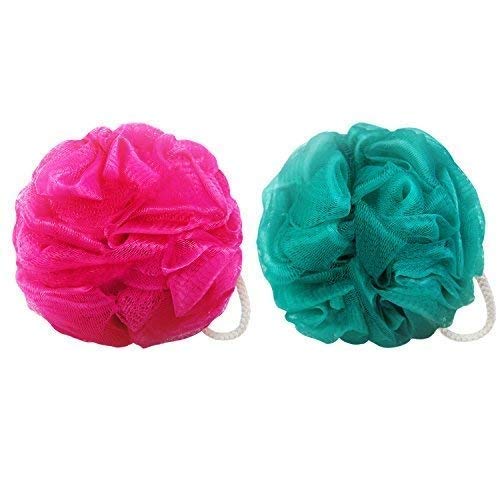 Shriang Aeroware Round Bath Sponge Loofah/Back Scrubber For Women And Men (Random Colour) Set Of 2