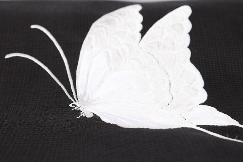 ゆゆ【アンティーク】刺繍の蝶々模様◆正絹◆九寸◆なごや帯 蝶の刺繍開き名古屋帯
