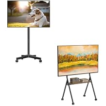 XINLEI Easel Rolling TV Stand & Rotating TV Cart Bundle