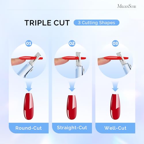 Image of MelodySusie Acrylic Nail Clippers with 15pcs Magnet Sizers, Professional Nail Clippers Cutters for Long Acrylic Gel Nails Tips, Adjustable Stainless Nail Trimmer, Manicure Tool for Salon Home, Blue
