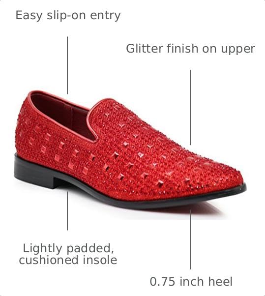 Image of SPK11 Men's Vintage Fashion Rhinestone Designer Dress Loafers Slip On Shoes Classic Tuxedo Dress Shoes