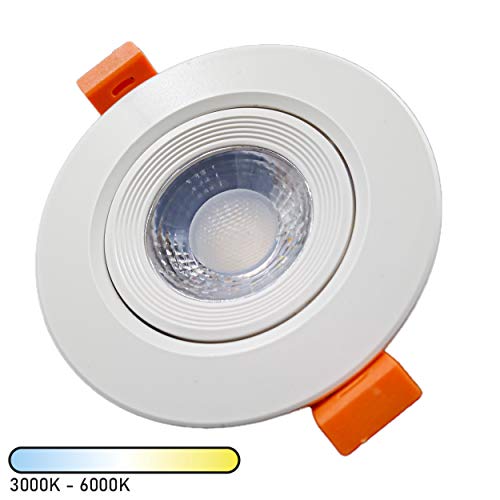 Smart Spot Direcionável Redondo CCT Dimerizável, Compatível com Alexa, Marca Gaya, Branco