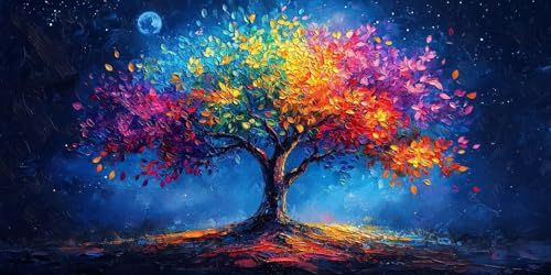 5D diamond painting arbres antistress avec strass ronds pour loisir créatif relaxant