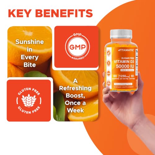 Vitamatic Vitamin D3 50,000 IU Weekly Gummies