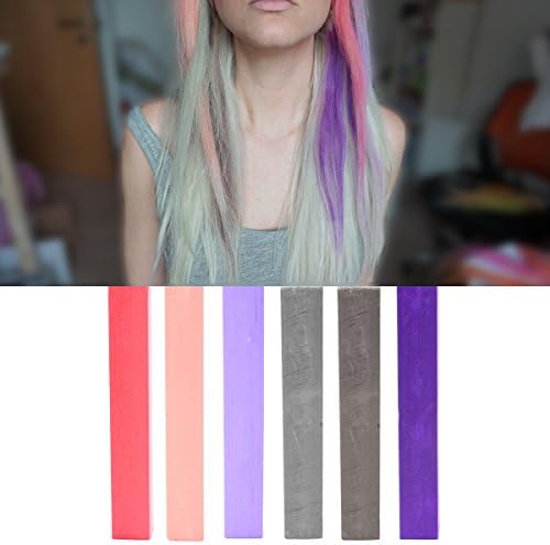 Best Silver Lavender Ombre Hair Dye Set of 6 | METALLIC DIY Hair Chalk Kit