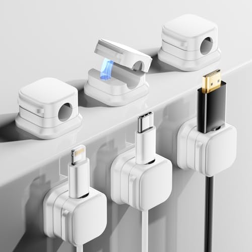 Ya en mundofriki.es: 6 Pack Clip Organizador Cables Magnética,Organizador de cables ajustables con Adhesivo Autoadhesivo para escritorio, HDMI, Cable de Audio, Escritorio