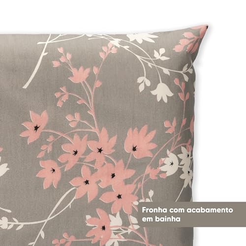 02 Fronha Kit Capa De Travesseiro 90cm x 50cm Duas Unidade 180 Fios Acabamento em Bainha (Cerejeira)
