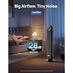 Dreo Tower Fan for Bedroom, 25ft/s Velocity 28dB Quiet Floor Fan, 90° Oscillating Fans for Indoors with 4 Speeds, 4 Modes, 8H Timer, Bladeless Standing Fan, Black, Nomad One (DR-HTF007) - Image 3