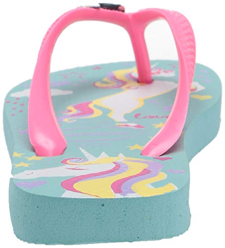Havaianas Girls Kid's Fantasy Flip Flop Sandals, Unicorn Ice Blue/Shocking Pink, Size 9 Children #TOP2