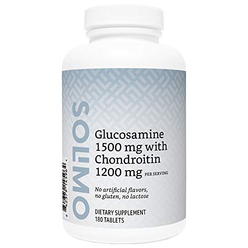 Amazon Brand - Solimo Glucosamine 1500 mg with Chondroitin 1200 mg, 180 Tablets (2 Tablets per Serving)